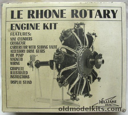 Williams Brothers 1/8 Le Rhone Rotary Aircraft Engine, 301-995 plastic model kit